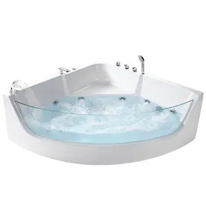 Thiết kế mới góc bồn tắm trong nhà xoáy nước bồn tắm nước nóng đôi jacuzzier Ống Acrylic massage thiết kế đồ họa mịn hiện đại khách sạn