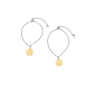 Pulsera con dijes de monedas doradas, cadena ajustable de acero inoxidable para mujer, joyería de moda, juego de 12 piezas - Product Image 2