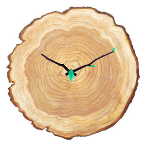 Horloge murale décorative en bois rustique de conception de chiffres arabes grande horloge murale en bois ronde décorative faite à la main de 12 pouces - Product Image 3