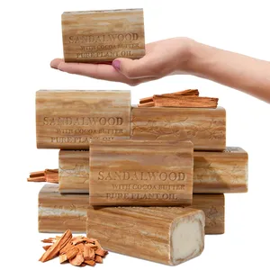 Private Label Organic Natural Sandalwood Essential Oil Soap with Cocoa Butter Ingredient Soap Bars for All Skin Types