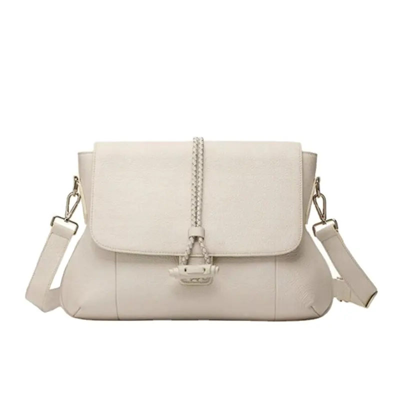 Moda dokuma desen tasarım tek omuz askısı deri çanta beyaz kadın çanta ve çanta