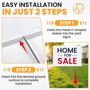 Weatherproof UV Resistant 18x24 Inch <b>Custom</b> Print Yard Signs with H-Stake for Emergency Situations Construction Site Notices - Product Image 6