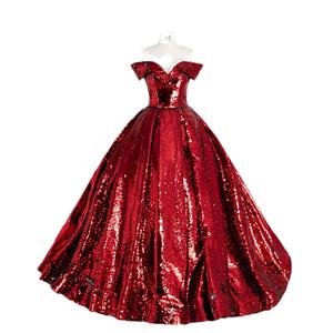 ชุดเดรสกระโปรงบัลเลต์ปักเลื่อมสีแดงสำหรับงานพรอม ชุดราตรีสีแดง ชุดราตรีปักเลื่อมสีแดง - Product Image 5