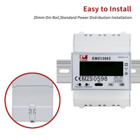 Compteur d'énergie triphasé certifié MID sur rail DIN 100A bidirectionnel AC avec RS485 Modbus
