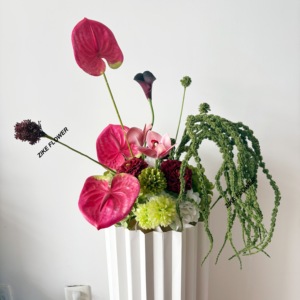 Hoa cưới giả làm bằng lụa màu đỏ đô, trắng ngà, hồng, xanh lá cây, hoa thủy tiên dùng cho lễ tốt nghiệp, vòm hoa màu đỏ đô, thiết kế mới - Product Image 6