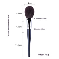 Set Kuas Makeup Slim Waist Berkualitas Tinggi Shou Shou Lang 15-Piece Bulu Kambing Gagang Kayu Halus Ringan untuk Concealer