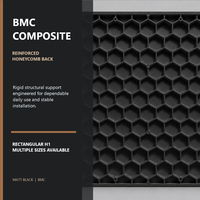 Receveur de douche architectural noir H1 BMC avec drain linéaire dissimulé, surface en pierre texturée, antidérapant classe C et dos renforcé