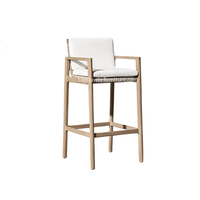 Nouveau Style Table de Bar haute en bois de teck massif Table de Bar en rotin en bois de teck Durable
