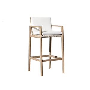 Nuevo estilo, <span class=keywords><strong>mesa</strong></span> <span class=keywords><strong>alta</strong></span> de madera de teca maciza, <span class=keywords><strong>mesa</strong></span> de barra de ratán de madera de teca duradera, muebles de exterior versátiles para uso en el hogar y el Hotel - Product Image 2