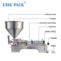 LT-G1WG Automatische Pneumatische Pasta-vulmachine voor het afvullen van fruitstroop- en pindakaasflessen met instelbaar cilindervolume