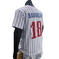 Jersey Softball Sublimasi Penuh dengan Logo Jahit, Garis Putih, Unisex, Grosir OEM Custom untuk Baseball dan Softball