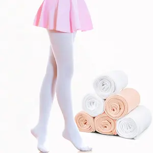 Pantyhose Balet Anak Perempuan, Celana Ketat Balet Harga Rendah Stok Pabrik Celana Ketat Berkaki Anak-anak Tari Putih