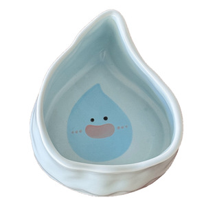 Tazón de Arroz con Diseño de Dibujos Animados, Vajilla de Cerámica Estilo Instagram, Tazón en Forma de Gota de Agua para Cereal, Ensalada, Yogur, Apto para Microondas - Product Image 5