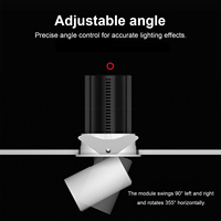 Spot LED encastré architectural orientable COB CRI90, éclairage commercial dimmable, spot LED allongé