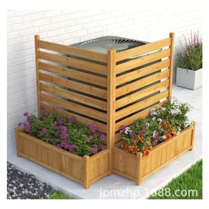 Wooden Air Conditioner Enclosure With Flower Box Garden Privacy <b>Screen</b> Outdoor Decorative <b>Partition</b> Fence Customizable Size - Product Image 1