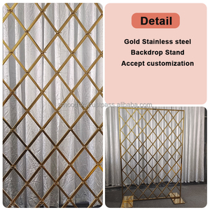 SMOOTH <b>Wedding</b> Decoration <b>Wedding</b> <b>Arch</b> Gold Stainless Steel Candle Wall Shiny Gold Metal Events Decor Stage Stand - Product Image 3