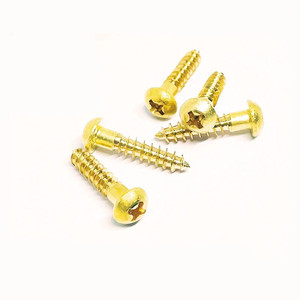 Nhà Máy Cung Cấp Chéo Lõm Đầu Tròn Vít Gỗ Rắn <span class=keywords><strong>Brass</strong></span> - Product Image 2