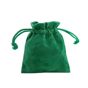 Exquisite Double Layer Velvet Make Up Bags Custom Logo Green Jewelry Bags Handbag