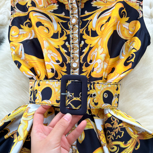Robes imprimées vintage pour femmes, robes longues sans manches cintrées pour l'été - Product Image 5