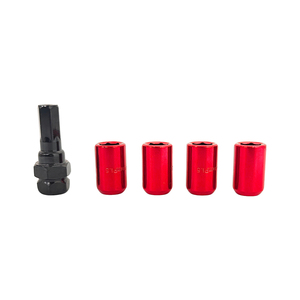 Tuercas de Seguridad para Ruedas Cromadas Rojas M12x1.5, 20+1 Piezas, Acabado Brillante con Llave Hexagonal Antirrobo - Product Image 4