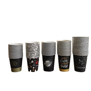 Gobelet jetable créatif en papier de qualité alimentaire pour café, thé au lait, avec couvercle anti-brûlure pour boissons chaudes, emballage extérieur pour magasins - Product Image 1
