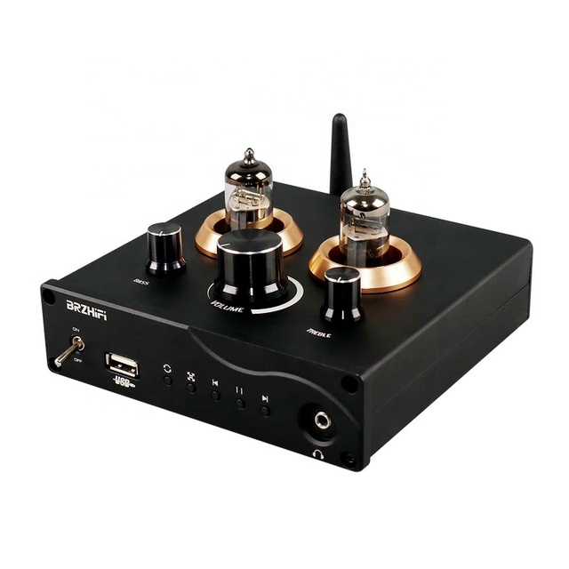 BRZHIFI 65U Vacuum Tube Preamplifier Hifi Audio Home BT 5.0 Lossless Headphone Amps App Control Digital Tube Pre Amp