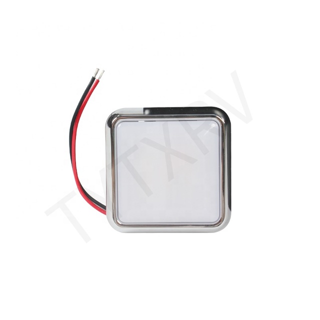 TYTXRV Caravan Accessories 12V PC Material Slim Warm Light Waterproof Camper Motorhome Yacht Bedroom Square Small Top LED Light