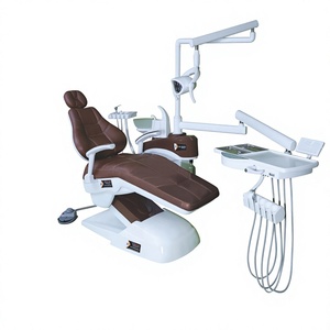 Fauteuil dentaire d'hôpital avec éclairage, revêtement en cuir, commande manuelle - Product Image 1