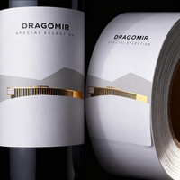 Etiqueta Adhesiva de Metal/Aluminio Dorada con Logotipo en Relieve Personalizado y Duradero para Vino