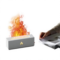 Diffuseur d'arômes à flamme simulée alimenté par USB, transfrontalier, avec lumière d'ambiance 7 couleurs, effet cheminée 3D et brume volcanique d'intérieur