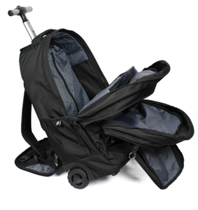 SUISSEWIN <strong>Black</strong> Wheeled <strong>Backpack</strong> Trolley Travel Business <strong>Backpack</strong> Trolley <strong>Man</strong> Bag Laptop <strong>Backpack</strong> with Wheels - Product Image 1