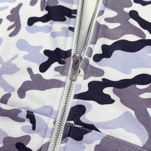 Sweat à capuche de créateur de haute qualité Sweat à capuche en coton épais Sweat à capuche zippé Streetwear personnalisé Fabricant de sweat à capuche zippé camouflage - Product Image 4