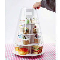 Caja Transparente para Pasteles, Diseño Nuevo, para Empacar Postres, Caja Blanca para Cupcakes