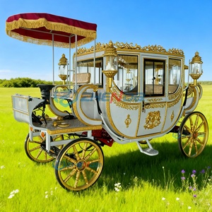 Custom-made Black and Gold Wedding Carriage Travel Sightseeing Luxury Royal Carriage for Sale - Product Image 6
