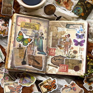 Material Vintage mano cuenta decoración Base papel mensaje Collage 6 modelos 80 unids/pack serie de poesía pegatinas decorativas Decoración - Product Image 3