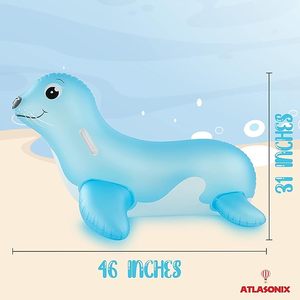 Grande gonfiabile Ride-On Water Entertainment Sea Lion piscina galleggiante zattera galleggiante estiva per la sicurezza dei bambini per la festa in spiaggia - Product Image 5