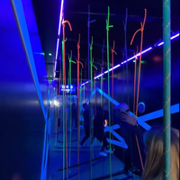 Cordons interactifs de défi de longueur ondulée pour salle de jeu, avec activation par bouton-poussoir LED et jeu lumineux, vente en gros