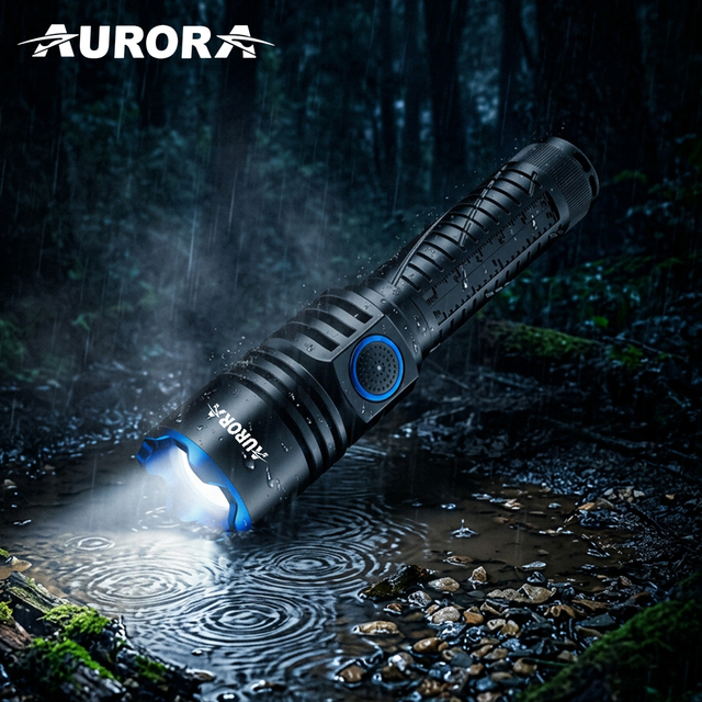Aurora Multi-function EDC Flashlight Zoomable Torch Light Portable Led Flashlight