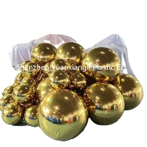 Khổng lồ tổ chức sự kiện trang trí Inflatable PVC bóng Đảng đám cưới tổ chức sự kiện vàng và bạc nổi bóng Inflatable gương bóng
