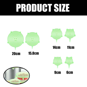 Flexible Round Silicone Bowl Covers 6 Different Sizes Reusable Stretch <b>Lids</b> for Yogurt <b>Pot</b> Microwave Can & Tin Food Storage - Product Image 2
