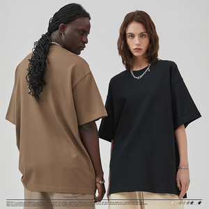 Camiseta <span class=keywords><strong>de</strong></span> punto para hombre, 100% algodón, 305GSM, cuello redondo, informal, oversize, ecológica, transpirable, estampada, estilo urbano, <span class=keywords><strong>de</strong></span> alto gramaje - Product Image 3