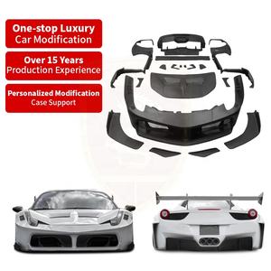 Bonne qualité Matertal FRP plastique mise à niveau vers LB <span class=keywords><strong>GT</strong></span> Style Kit de carrosserie pour <span class=keywords><strong>Ferrari</strong></span> <span class=keywords><strong>458</strong></span> pare-chocs avant arrière garde-boue capot jupe latérale aile - Product Image 4