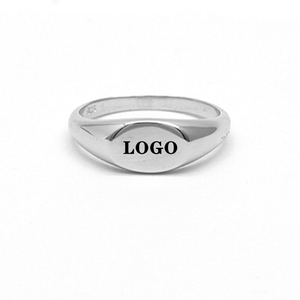 Anello Chevalier Minimalista Personalizzabile con LOGO Inciso, in Argento Sterling <span class=keywords><strong>925</strong></span>, per Uomo e Donna - Product Image 2