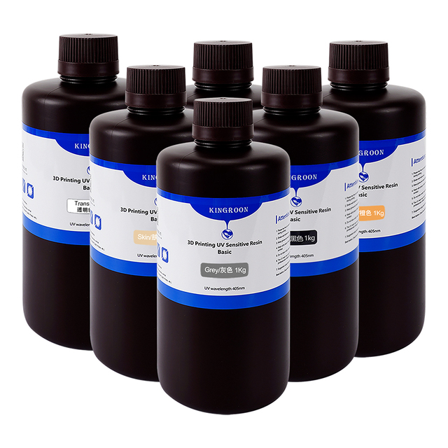Kingroon Standard Photopolymer 3D Printer Resin 405nm UV-Curing Resin Best for 8K/12K/14K Saturn DLP LCD 3D Printing