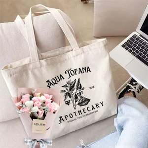 Bolsa de Mano Ecológica de Lona de Algodón con Asas de Cuerda, Personalizable con Logotipo, Gran Capacidad, Venta al Por Mayor - Product Image 1