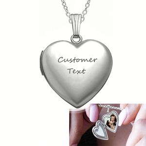 Heart Picture Pendant 18k Pvd Gold Plated Stainless Steel Lock Photo Frame Necklace Jewelry Laser Engraver - Product Image 1