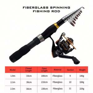 Combo de Caña de Pescar Telescópica Giratoria MR Topline, Kit de Caña de Pescar de Alta Calidad, Combo de Caña y Carrete de Pescar Plegable y Portátil - Product Image 2