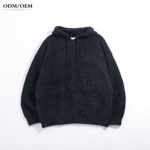 เสื้อสเวตเตอร์ขนฟูพิมพ์โลโก้ตามสั่งสำหรับผู้ชาย แขนยาว มีฮู้ด ผ้าถักนิตติ้งเนื้อนุ่ม น้ำหนักผ้า 380 กรัม ผลิตด้วยเครื่องจักร เหมาะสำหรับฤดูหนาว - Product Image 1