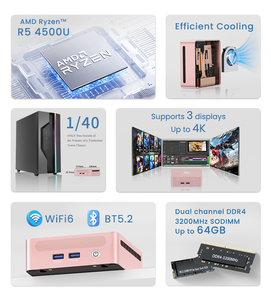 คอมพิวเตอร์ขนาดเล็ก Genmachine <span class=keywords><strong>AMD</strong></span> <span class=keywords><strong>Ryzen</strong></span> <span class=keywords><strong>5</strong></span> <span class=keywords><strong>4500U</strong></span> มินิพีซี กราฟิก Radeon Vega 6 แรม DDR4 SSD WiFi 6 <span class=keywords><strong>5</strong></span>.2 - Product Image 3