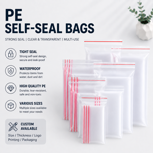 High Quality Self-Sealing <b>Zip</b> <b>Lock</b> Plastic <b>Bag</b> 0.1*10*15cm Clear PE <b>Bag</b> for Clothing Business Customizable - Product Image 1